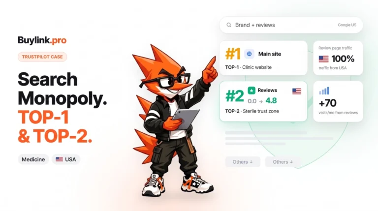 Digital monopoly in the USA: How to take TOP-1 and TOP-2 in the medical niche through Trustpilot