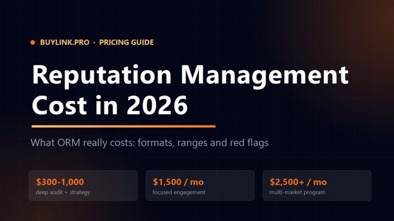 Online Reputation Management Cost in 2026: Real Numbers